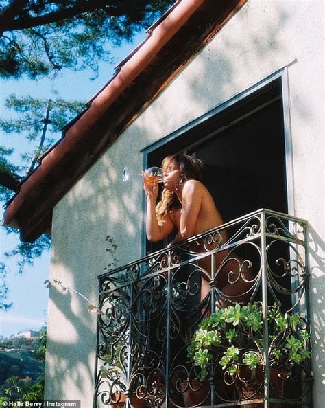 halle berry wine|Halle Berry, 56, poses NUDE on balcony as she sips from glass。